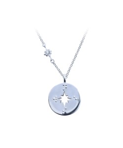 Star Pattern Shaped Silver Necklace SPE-5386